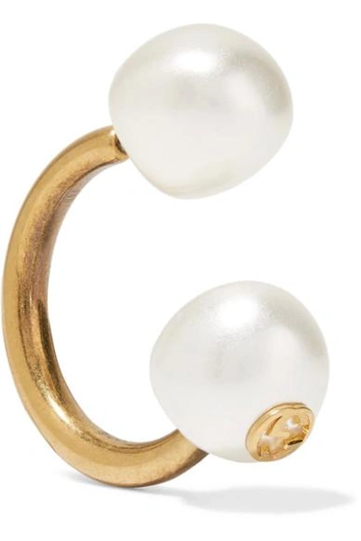 Shop Gucci Gold-plated Faux Pearl Earring