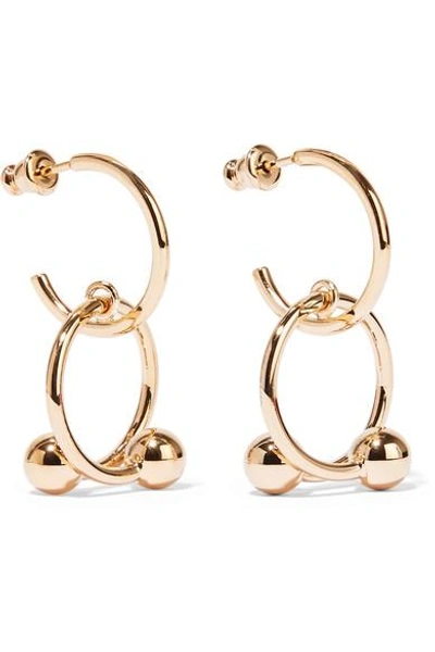 Shop Jw Anderson Pierce Gold-plated Hoop Earrings