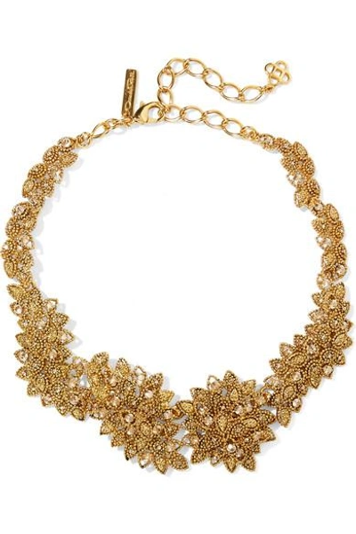 Shop Oscar De La Renta Gold-plated Swarovski Crystal Necklace