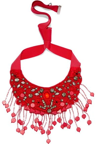 Shop Etro Grosgrain And Bead Necklace