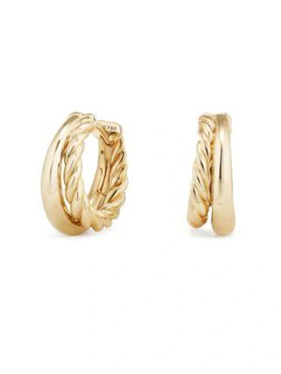 Shop David Yurman Pure Form Hoop Earrings In 18k Gold/1" In Yellow Gold