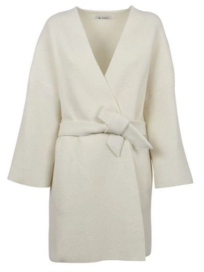 Shop Barena Venezia Long Loose Fit Coat In Ivory