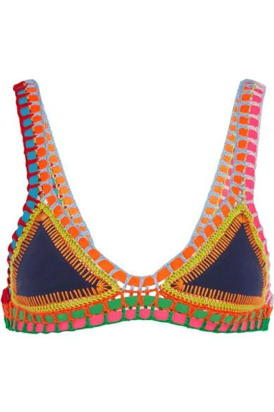 Shop Kiini Tasmin Crochet-trimmed Triangle Bikini Top