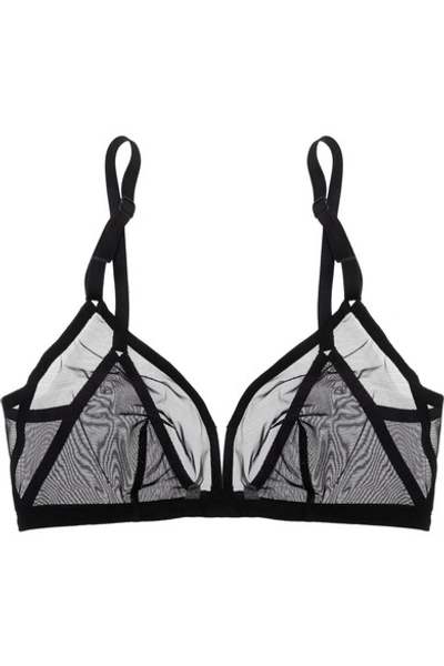 Shop Eres Providence Stretch-tulle Soft-cup Triangle Bra In Black