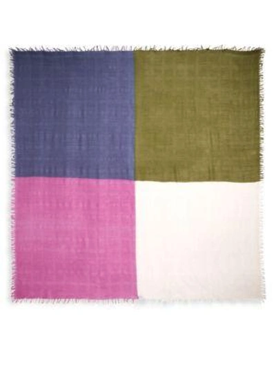 Shop Bajra Checkerboard Wool & Silk Scarf In May Pink