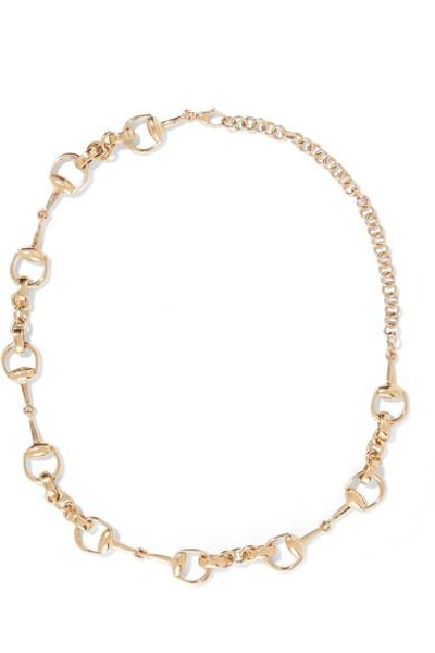 Shop Gucci 18-karat Gold Horsebit Necklace