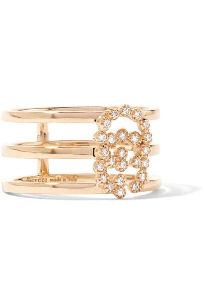 Shop Gucci 18-karat Gold Diamond Ring