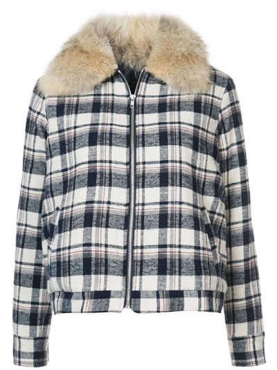 Shop Jenni Kayne Checked Shearling Jacket