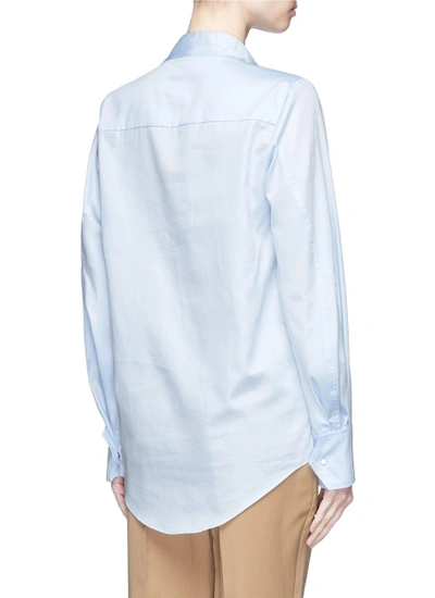 Shop Stella Mccartney 'damiane' Asymmetric Cowl Neck Poplin Shirt