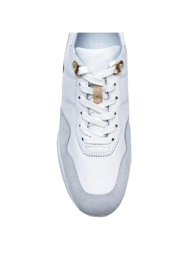Shop Hogan White Leather Lace Up Sneakers Interactive
