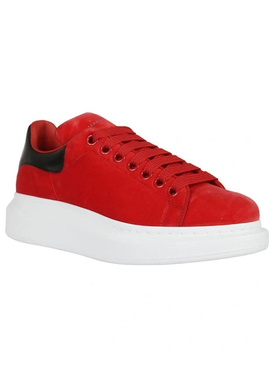 Shop Alexander Mcqueen Mcq Velvet Sneakers In Red