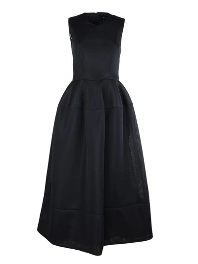 Shop Simone Rocha Structured Midi Dress In Black