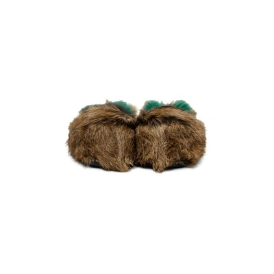 Shop Prada Brown Fur Tassel Loafers