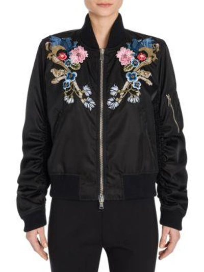 Shop Alexander Mcqueen Embellished Bomber Jacket In Black