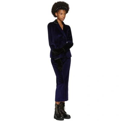 Shop Altuzarra Navy Velvet Nettle Trousers