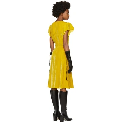 Shop Altuzarra Yellow Velvet Camilla Dress