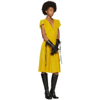 Shop Altuzarra Yellow Velvet Camilla Dress