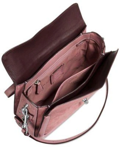 Shop Coach Page Crossbody In Glovetanned Leather With Tea Rose Tooling In Light Antique Nickel/dusty Rose