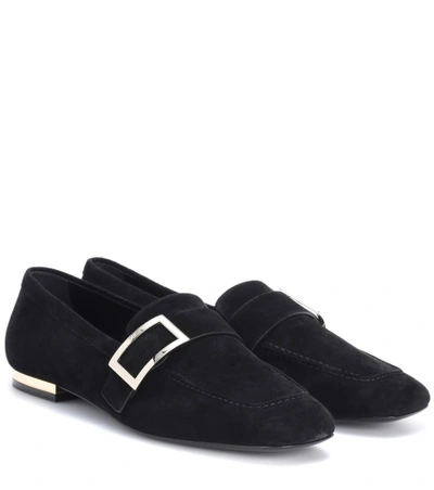 Roger Vivier Exclusive To Mytheresa.com – Metal Buckle Suede Loafers In Black