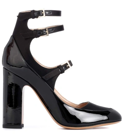 Shop Valentino Patent Leather And Satin Pumps In Black
