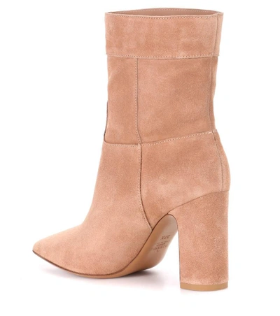 Shop Valentino Suede Ankle Boots In Neutrals