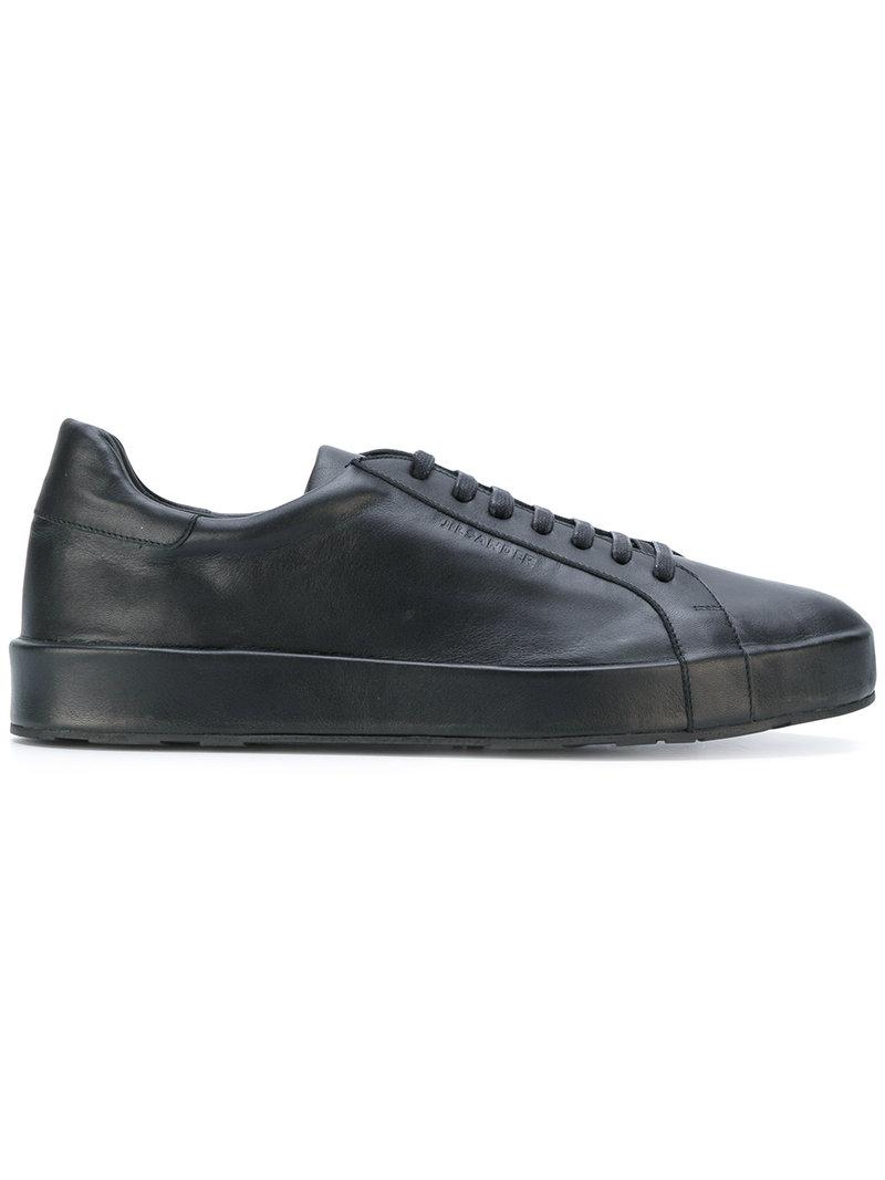 Jil Sander Black Leather Miro Sneakers | ModeSens