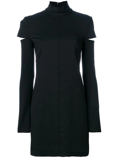 Shop Helmut Lang - Longsleeved Mini Dress  In Black