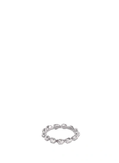 Shop Delfina Delettrez Diamond 18k White Gold Skull Ring