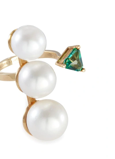 Shop Delfina Delettrez Topaz Pearl 18k Yellow Gold Ring