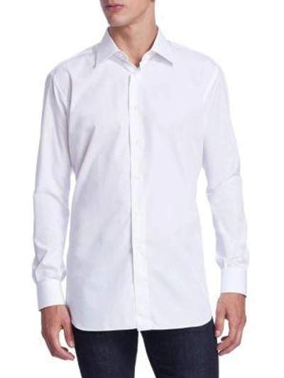Shop Brioni Cotton Button-down Shirt In White