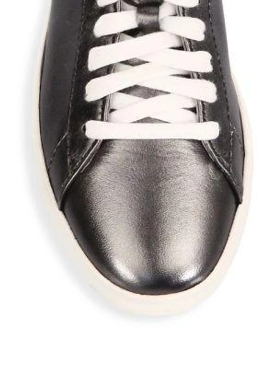 Shop Cole Haan Grandpro Tennis Leather Low Top Sneakers In Gunmetal