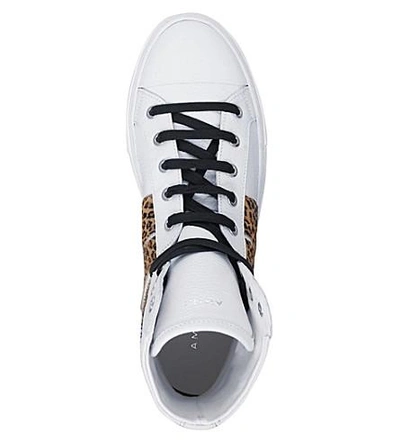 Shop Amiri Sunset Leather High-top Trainers In White/oth