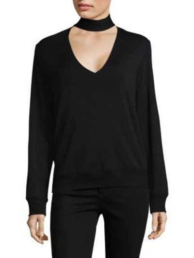 Shop Bailey44 Eye Splice Choker Sweatshirt In Black