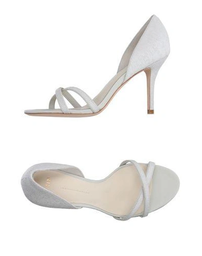 Shop Aerin Sandals In Light Grey