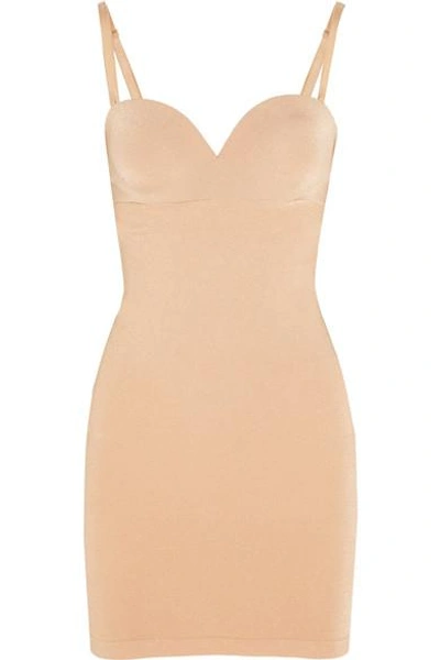 Shop Wolford Stretch-jersey Slip In Neutral