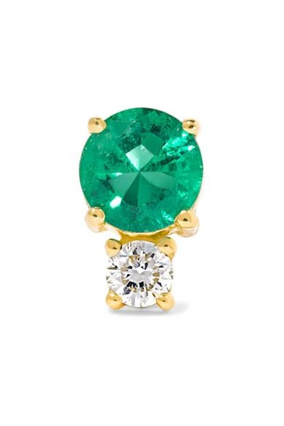 Shop Jemma Wynne 18-karat Gold, Emerald And Diamond Earring