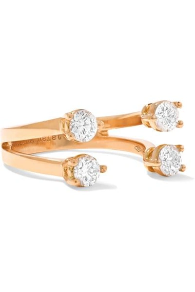 Shop Delfina Delettrez 18-karat Rose Gold Diamond Phalanx Ring