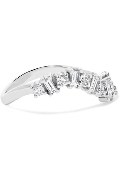 Shop Ileana Makri Wave 18-karat White Gold Diamond Ring