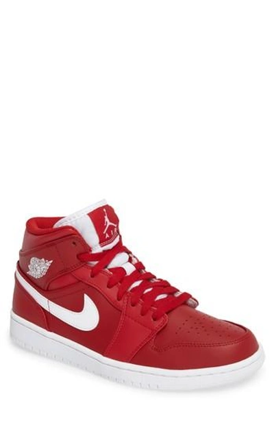 Shop Nike 'air Jordan 1 Mid' Sneaker In Gym Red/ White/ White