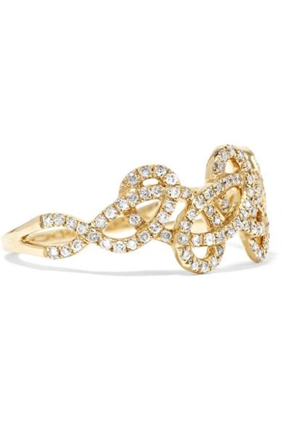 Shop Anissa Kermiche Tatouage 9-karat Gold Diamond Ring