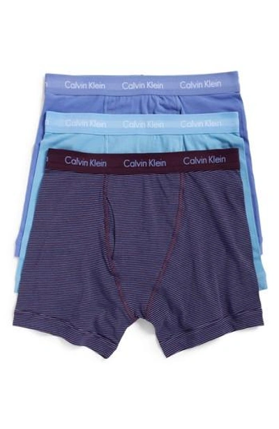 Shop Calvin Klein 3-pack Boxer Briefs In Blue Multi