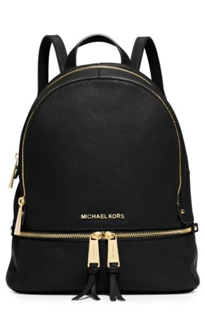 Shop Michael Michael Kors 'extra Small Rhea Zip' Leather Backpack - Red In Mulberry