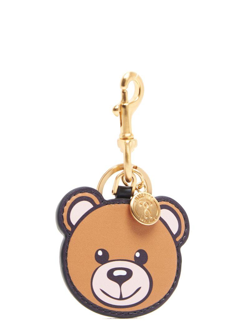 Moschino Teddy Bear Printed Leather Keychain In Brown | ModeSens