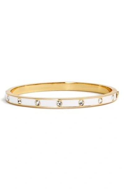 Shop Kate Spade Women's  New York Crystal & Enamel Hinge Bangle In White