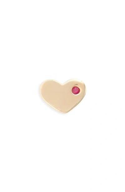 Shop Marc Jacobs Strass Single Heart Stud Earring In Gold