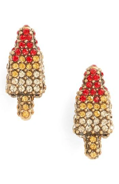Shop Marc Jacobs Rocket Lolli Stud Earrings In Antique Gold