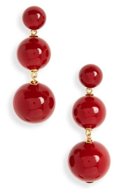 Shop Kate Spade Golden Girl Bauble Drop Earrings In Red