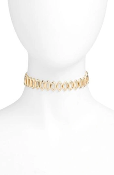Shop Rebecca Minkoff Navette Choker Necklace In Gold