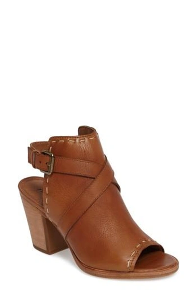 Shop Frye Dani Peep Toe Bootie In Whiskey Leather