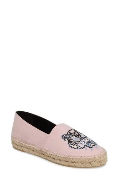 Shop Kenzo Tiger Logo Embroidered Espadrille In Faded Pink